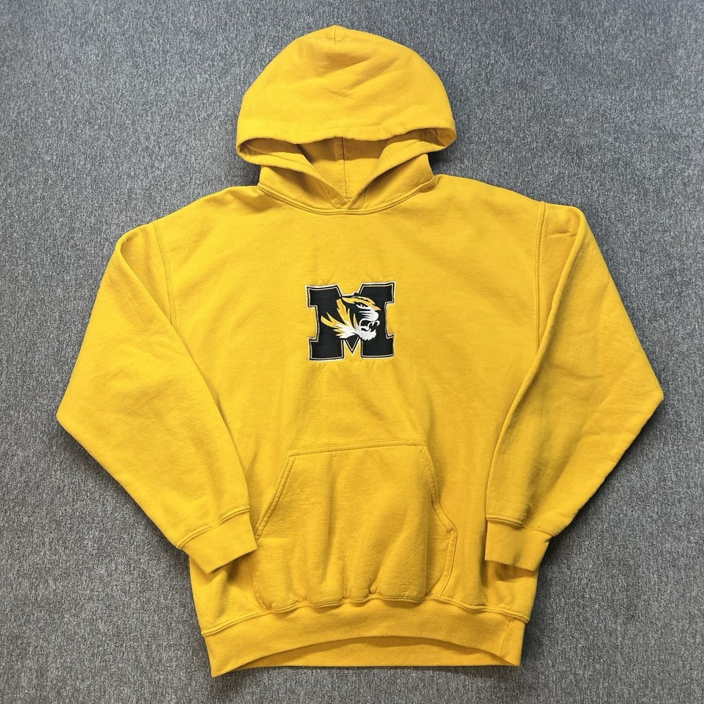 Missouri Tigers Hoodie Mens Medium Gold Black NCAA College Pullover Vintage (061